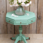 Octagonal Side Table with flowers